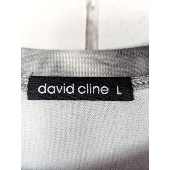 DAVID CLINE Abstract Artsy Soft Fleece Pullover Carbon USA Made Comfort Large - Picture 3 of 5